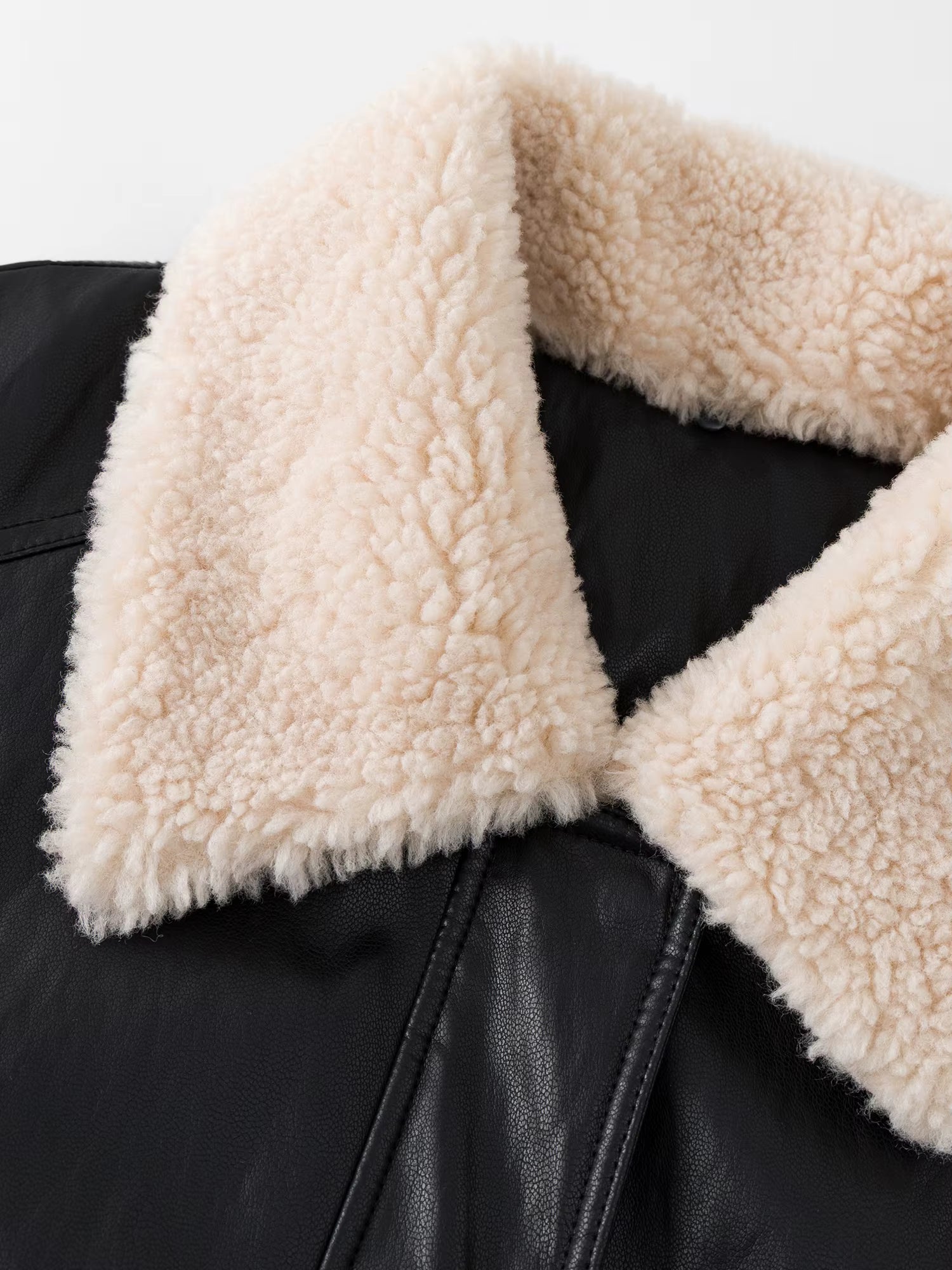 Winter 2025 Women's Notch Lapel Protein Leather Down Jacket - White Duck Down Fill for Warm and Casual Winter Wear