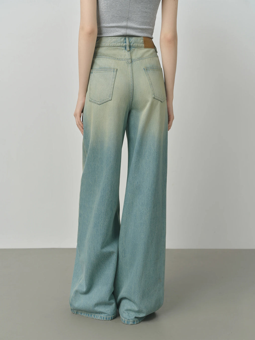 FSLE American Retro Distressed Lace-up Wide-leg Jeans 2025 Autumn New Straight Jeans