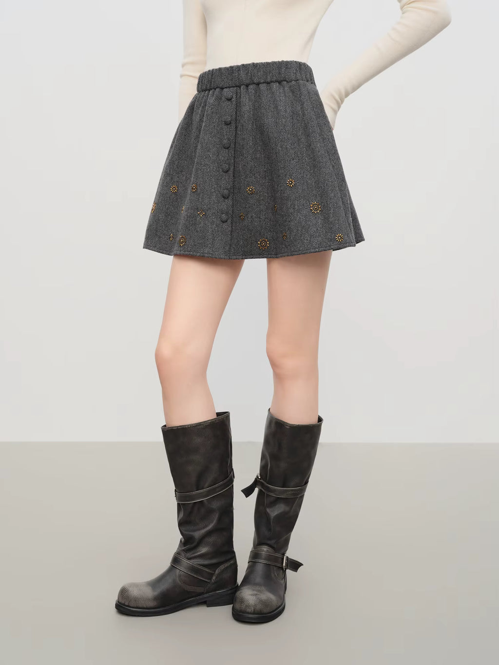 【Premium Series】Wool Embroidery Patchwork Tweed Coat Women 2025 Winter New Jacket Turn Down Collar