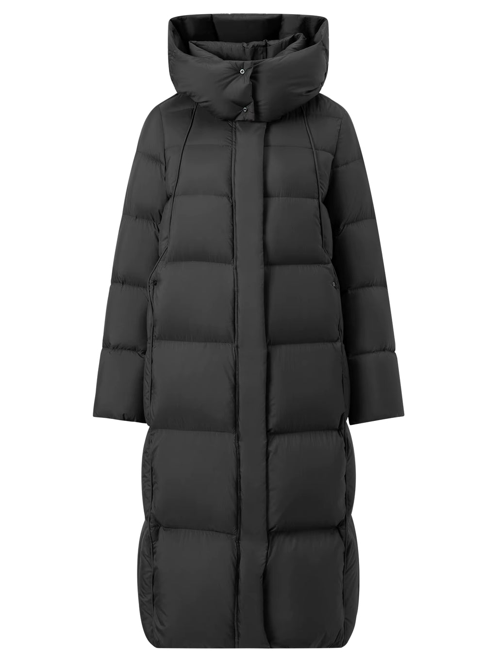 Puff Hooded Color Matching Knee-length Down Jacket Women's Winter 2025 New Cold-proof Warm Coats Simple Leisure