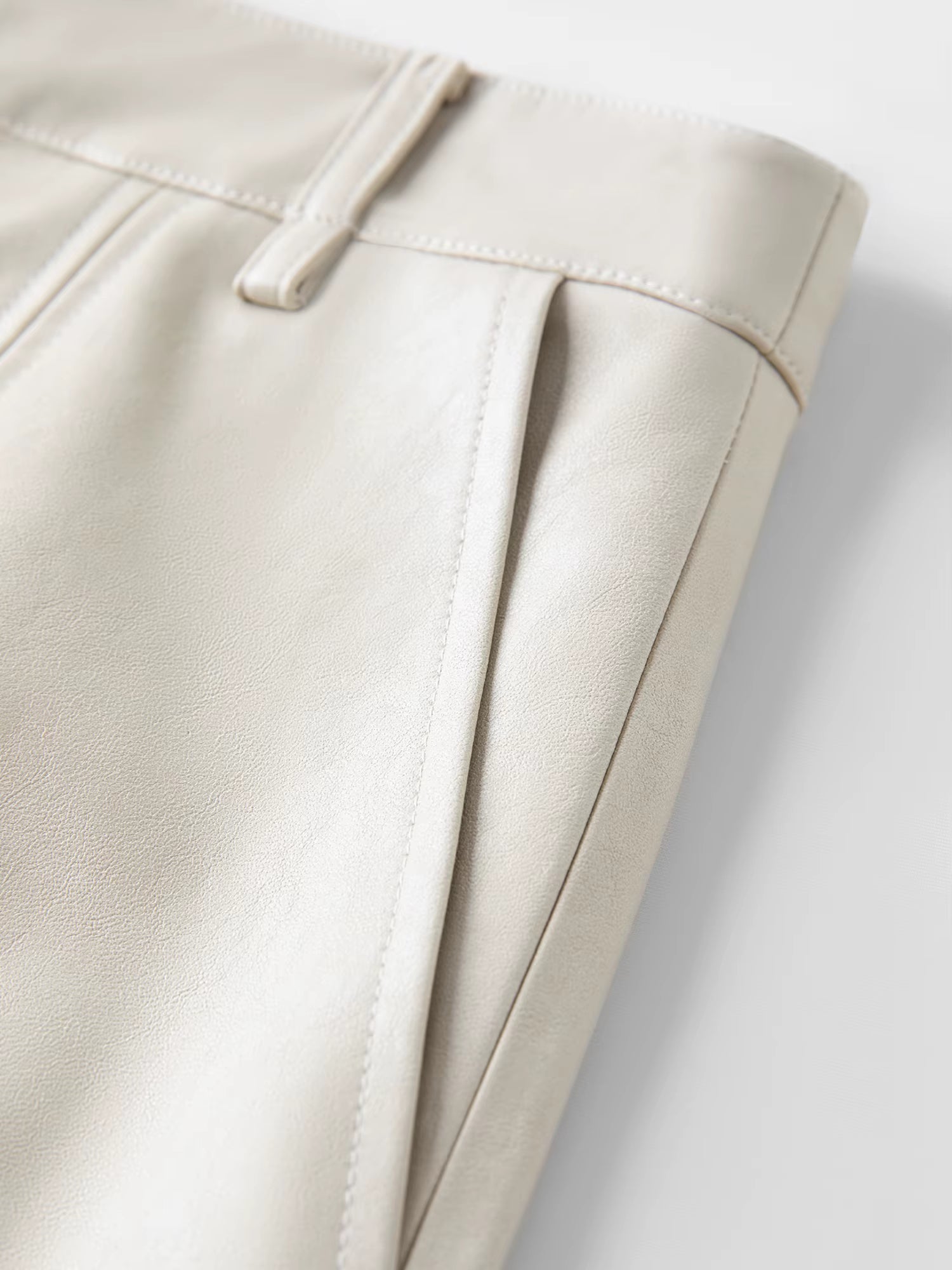 2025 Winter Women High Waist A-Line Short Skirt in Faux Leather - Versatile Flattering Stretch Mini Skirt for Daily Casual