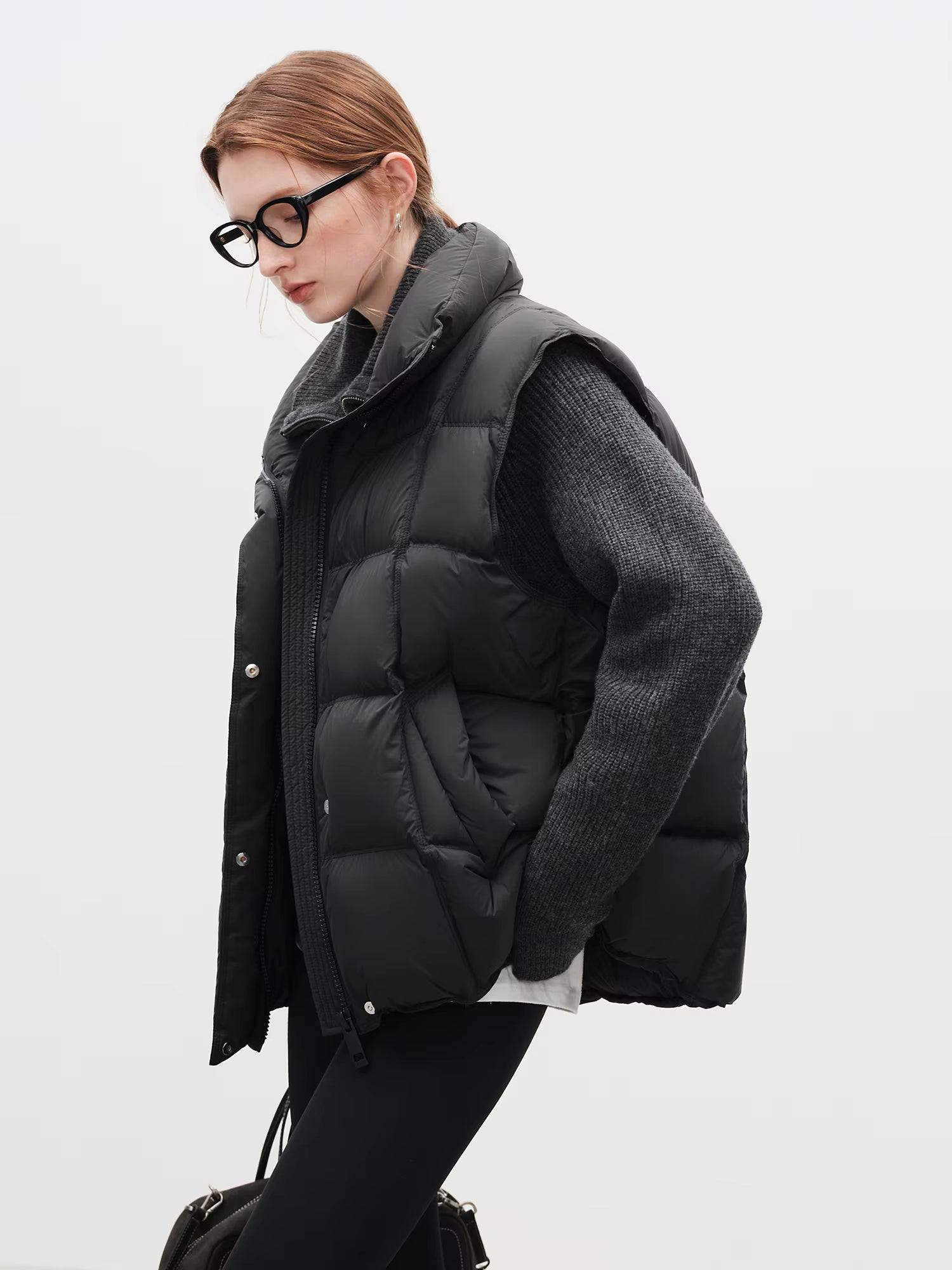 Winter 2025 Women's Korean Style Stand Collar Puffer Vest - Lightweight Down-Free Design Oversized Cloud-Like Fit Casual