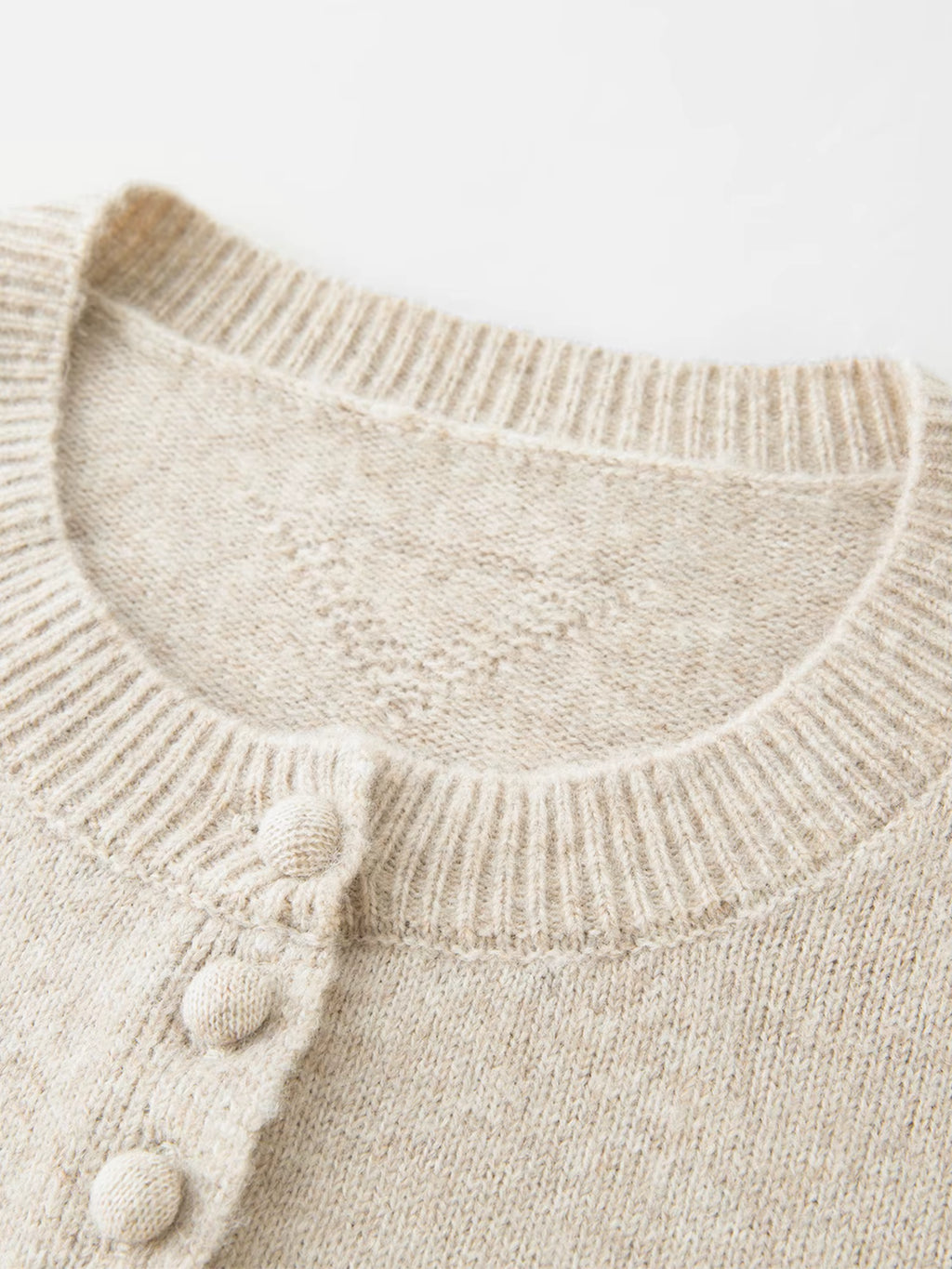 Autumn French Retro Round Neck Wool Blend Knit Cardigan Women 2025 Winter New Arrival Versatile Open Front Coatigan Chic