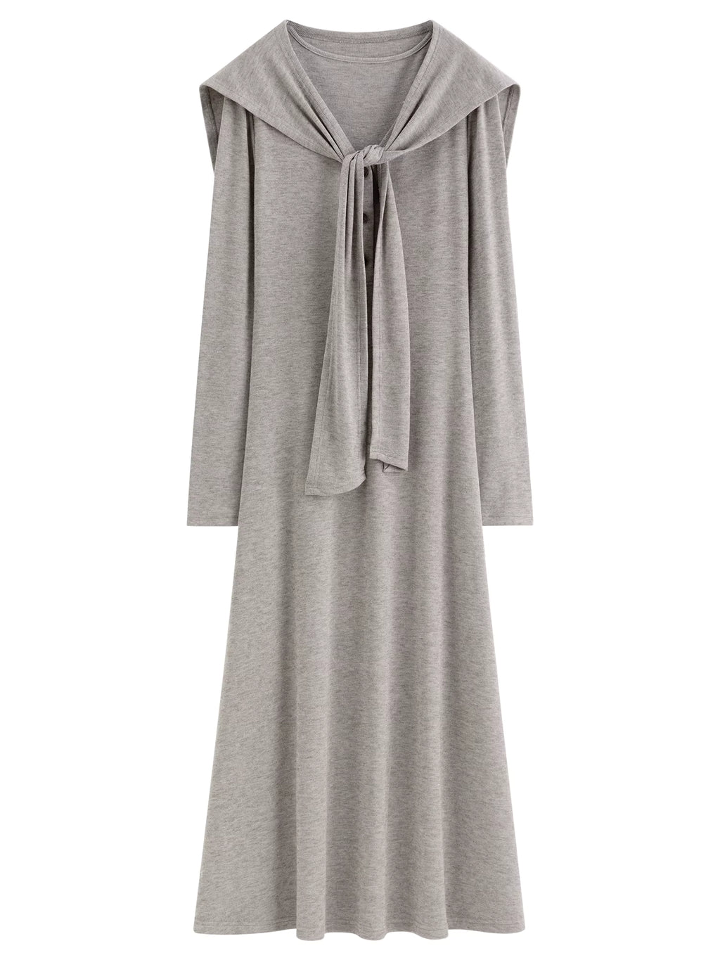 French Style Design Shawl V-neck Dress 2025 Autumn and Winter Slimming A-line Knitted Clothing Female Elegant Leisure