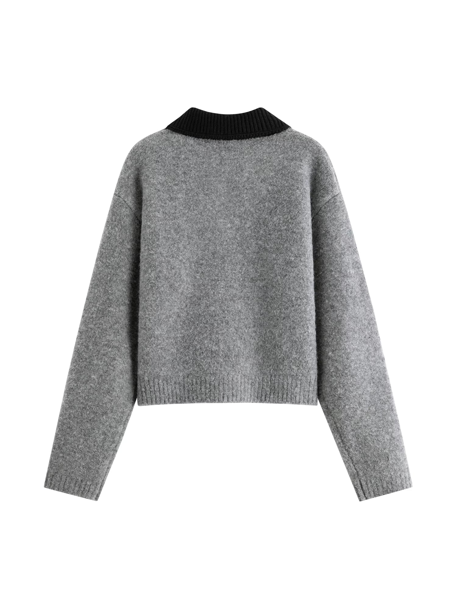 Winter 2025 Women's Preppy Style Color Block Knit Cardigan - Sweet Peter Pan Collar Casual Coatigan with Vintage Inspired
