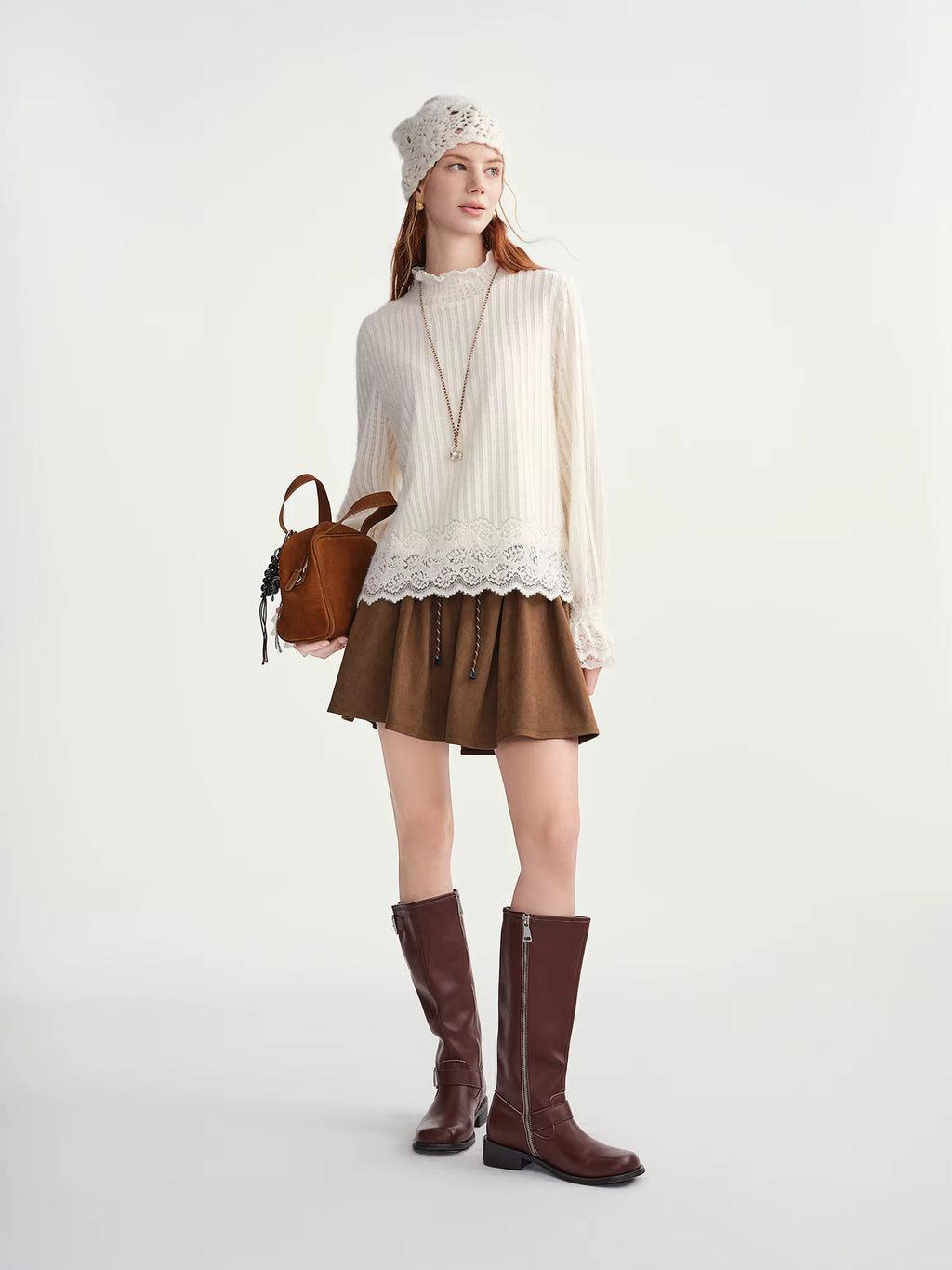 &nbsp;Gentle Bottoming T-shirt Women 2025 Autumn and Winter Wear Pullovers Wear Fairy Lace Top Loose All-match Elegant Ladies