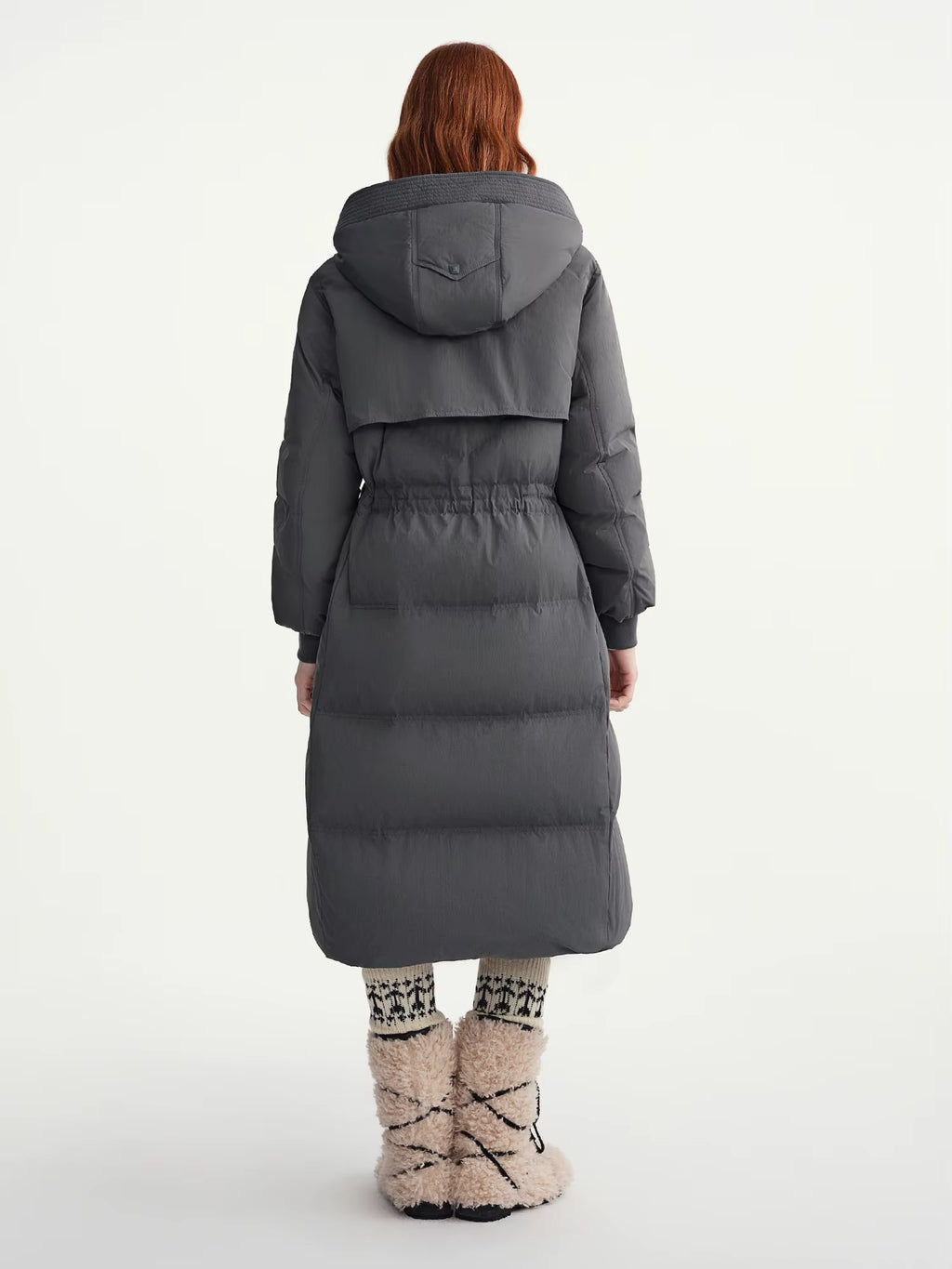 2025 Plus Women's Long Puffer Coat Hooded Belted Waist Down Jacket Slim Fit Winter Warm Thermal Parka Trench Overcoat