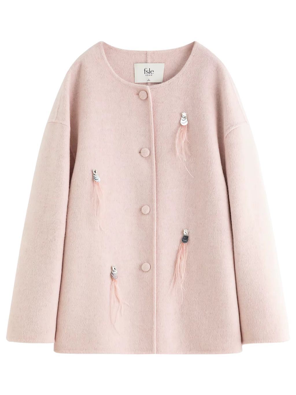 Elegant Temperament Round Neck Short Woolen Coat 2025 Winter New Solid Loose Commuter Jacket