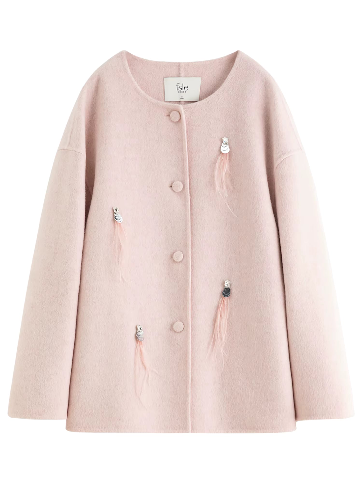 Elegant Temperament Round Neck Short Woolen Coat 2025 Winter New Solid Loose Commuter Jacket