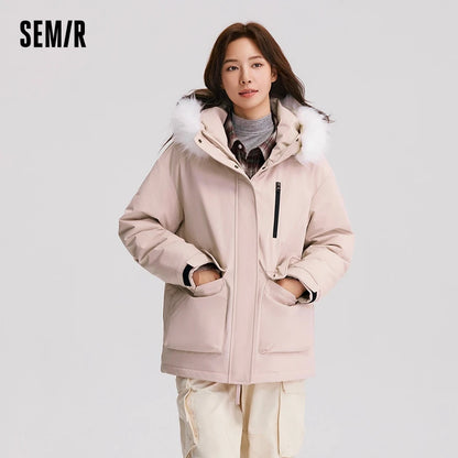 Semir Down Jacket Women Mid-Length 2024 New Winter Loose Down Jacket