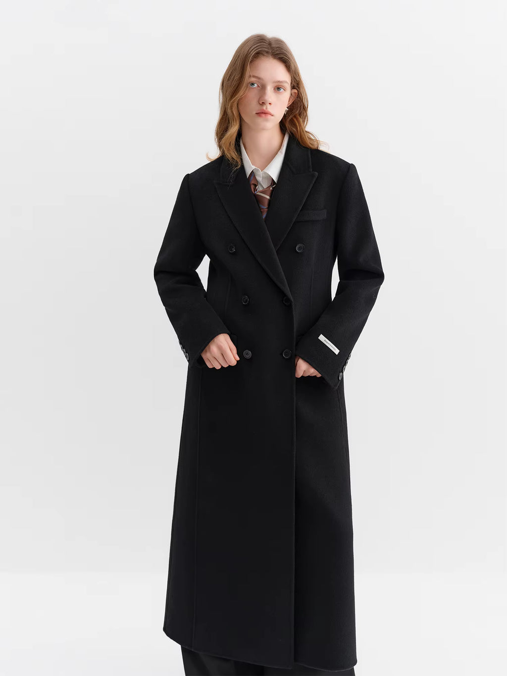 Women Tailored Coat with Double-Faced Tweed Oversized Flattering Silhouette Premium Wool Outerwear 2025 Winter New Arrival