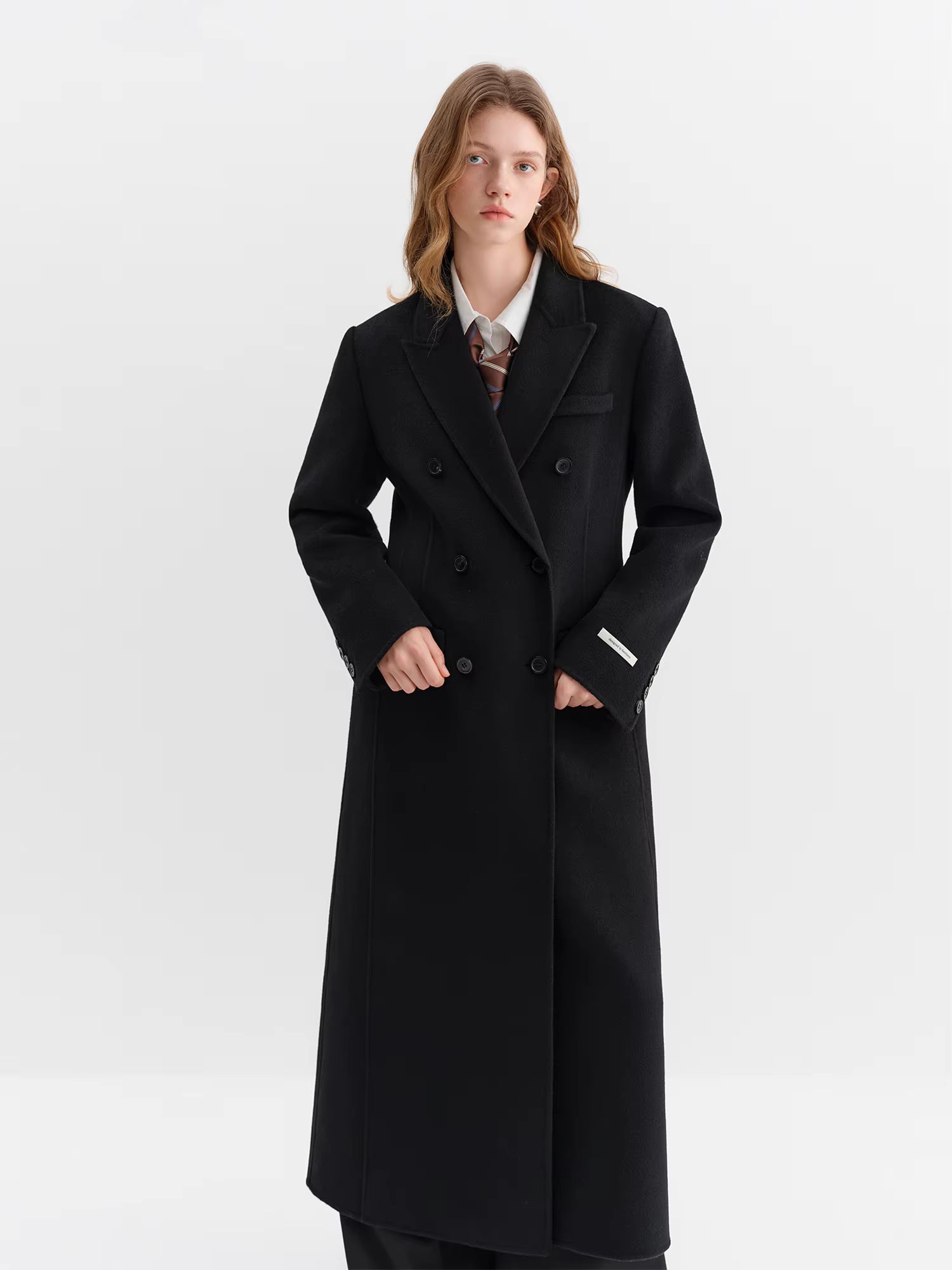 Women Tailored Coat with Double-Faced Tweed Oversized Flattering Silhouette Premium Wool Outerwear 2025 Winter New Arrival