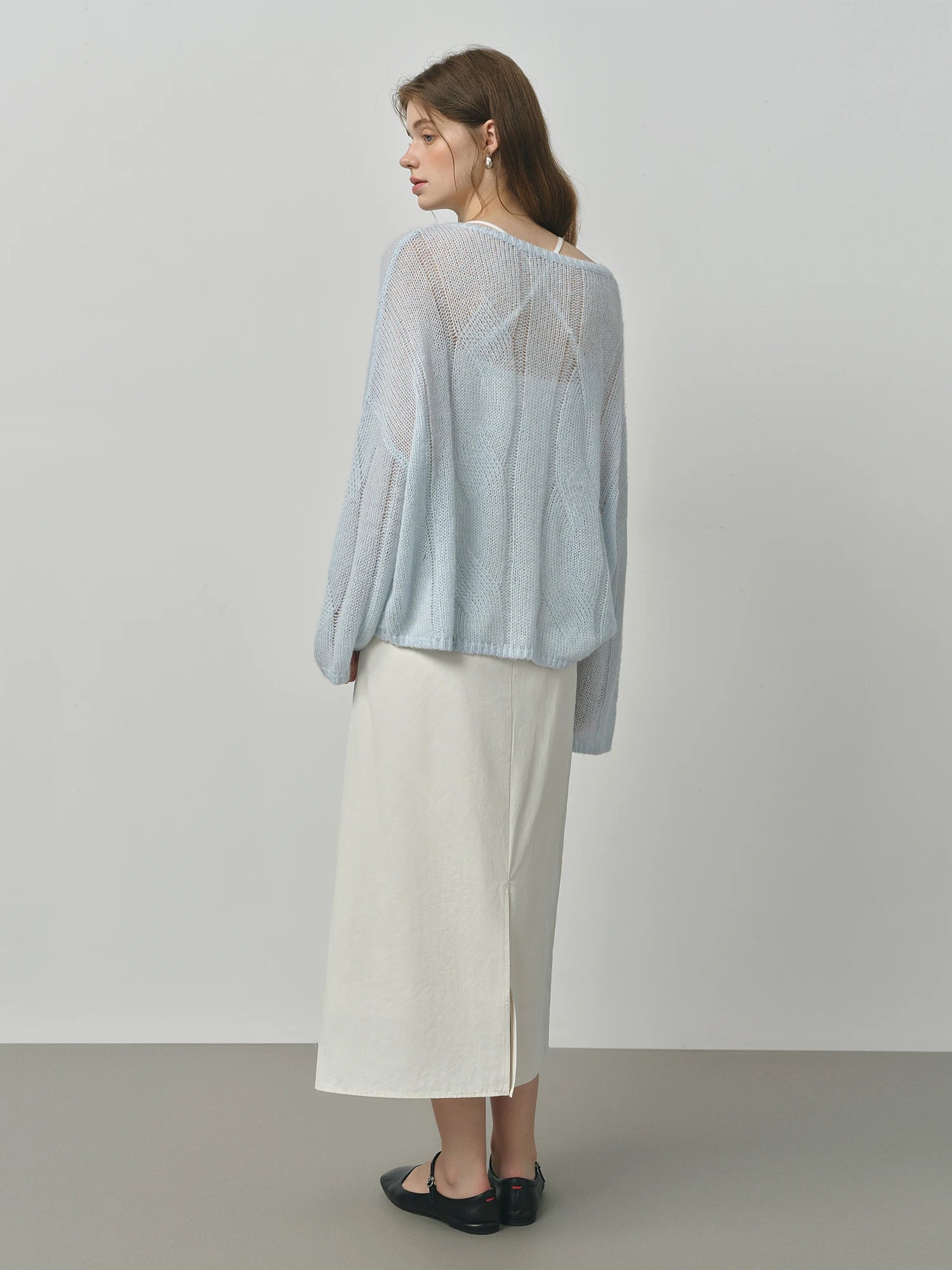 FSLE Alpaca French Lazy Cable Knit Sweater 2025 Autumn New Loose Pullover Sweater