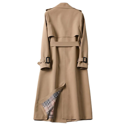 Fashion Belt Coat Women New Double Breasted Mid Long Women Trench High Quality Coat Overcoat Windbreaker Female Trench Coat