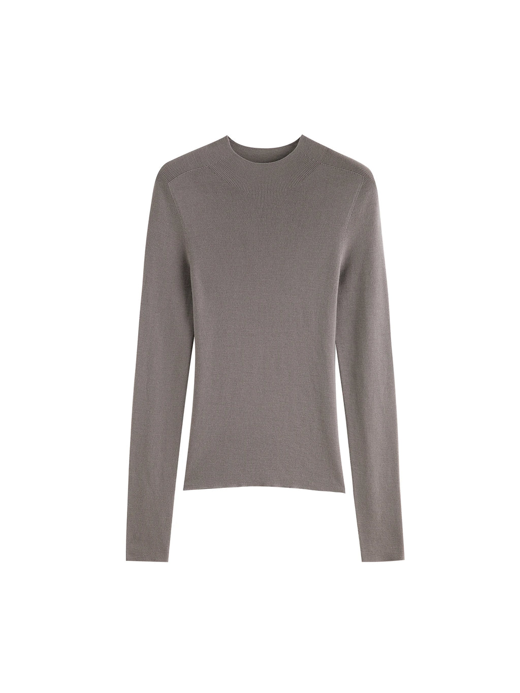 ZIQIAO Wool Sweater for Women Autumn and Winter New 18 Needle Nude Seamless Knitted Bottoming T-shirt