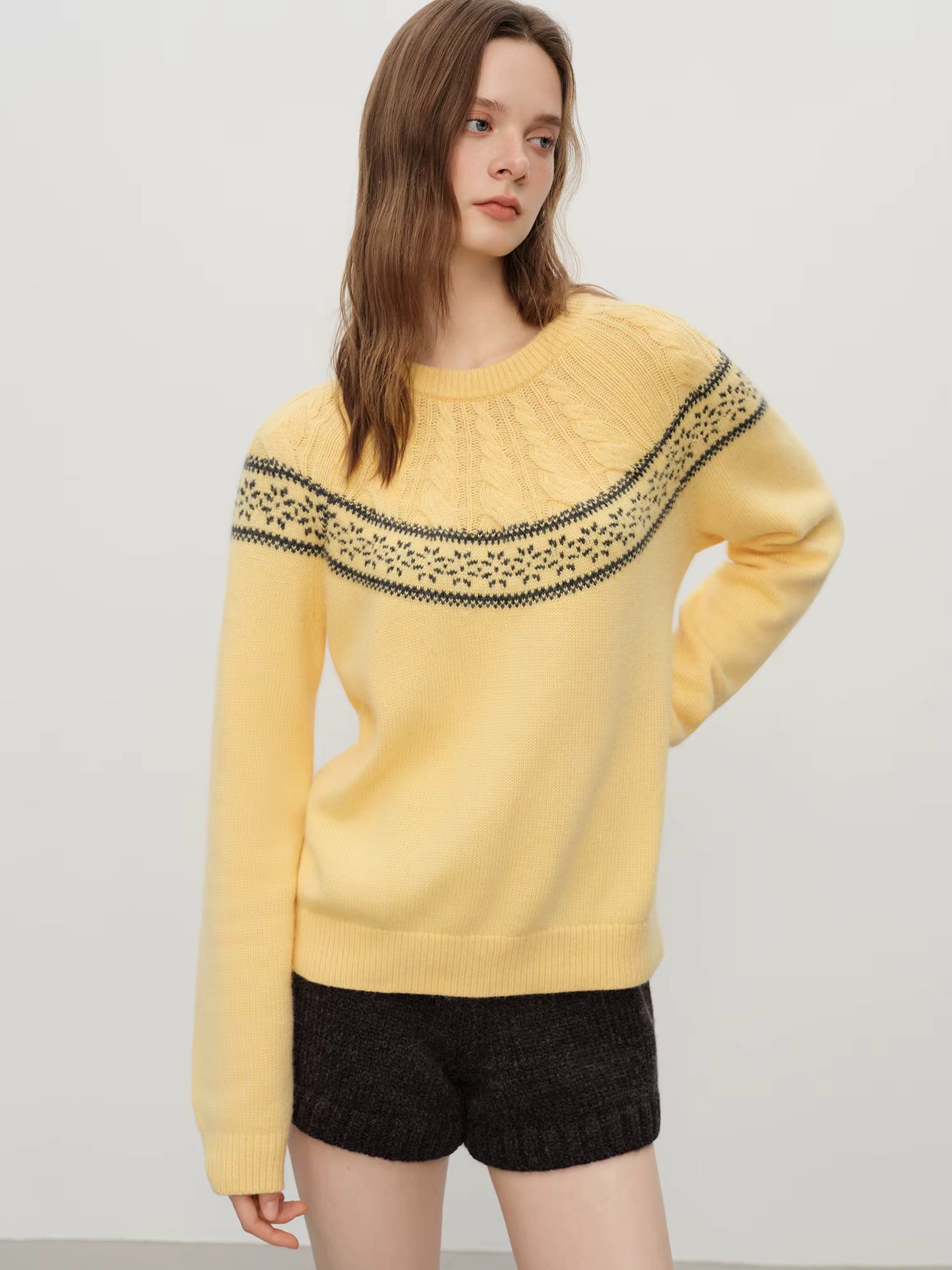 Christmas Retro Fair Isle Color Block Knit Sweater Women 2025 New Winter Round Neck Pullover Cozy Y2K Holiday Fashion Gift