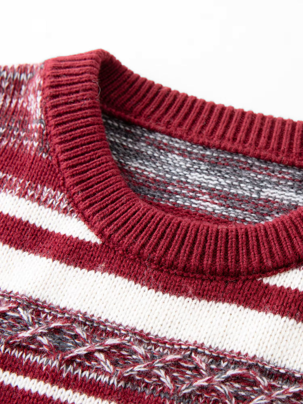 Christmas Sweater Autumn Winter Women Vintage Red Striped Knit Sweater Christmas New Year Cozy Pullover Retro Oversize Top