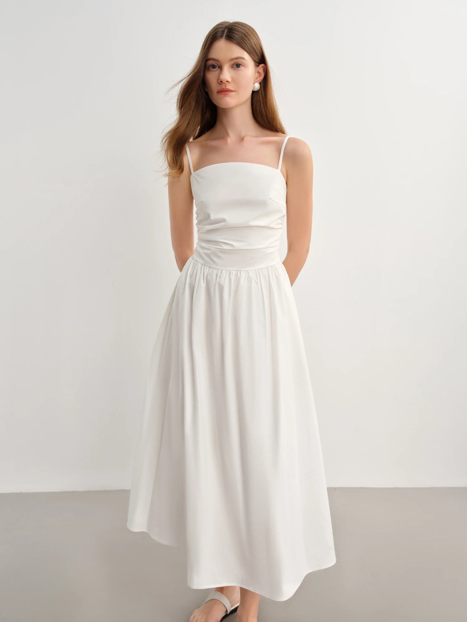 DUSHU Plus Size Women French Vintage Chic Dress 2025 Summer New Arrival Waist Flattering Strapless Dress