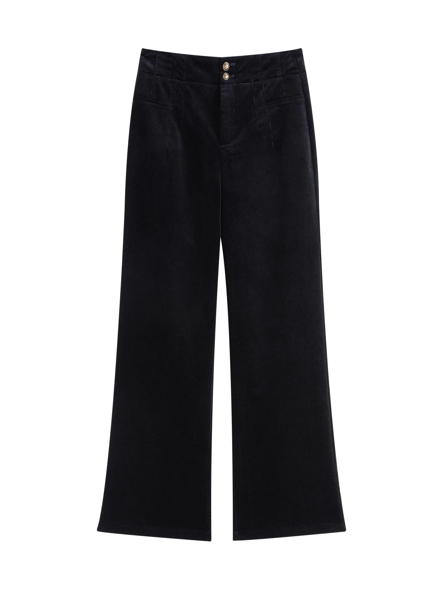 FSLE Women Corduroy Pants Winter New Retro Dark Brown Female Full Length Trousers Women Black Bootcut Casual Pant 24FS14409