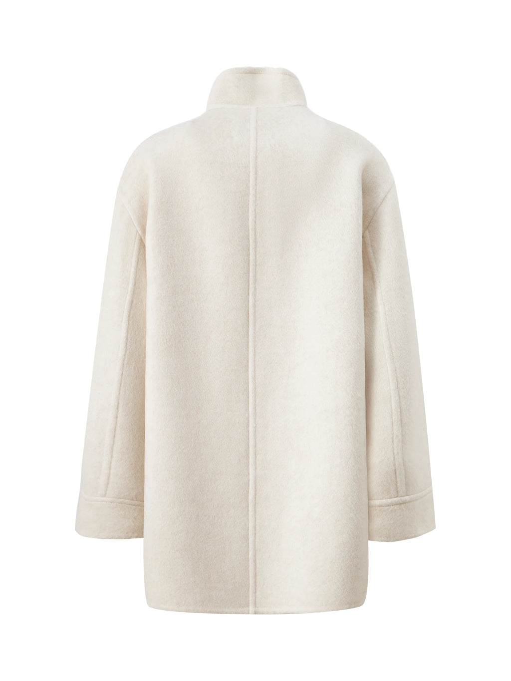 Crafty Studio Wool Coat for Petite Women with Horn Buttons, Standing Collar, and Double-Faced Design 2025 New