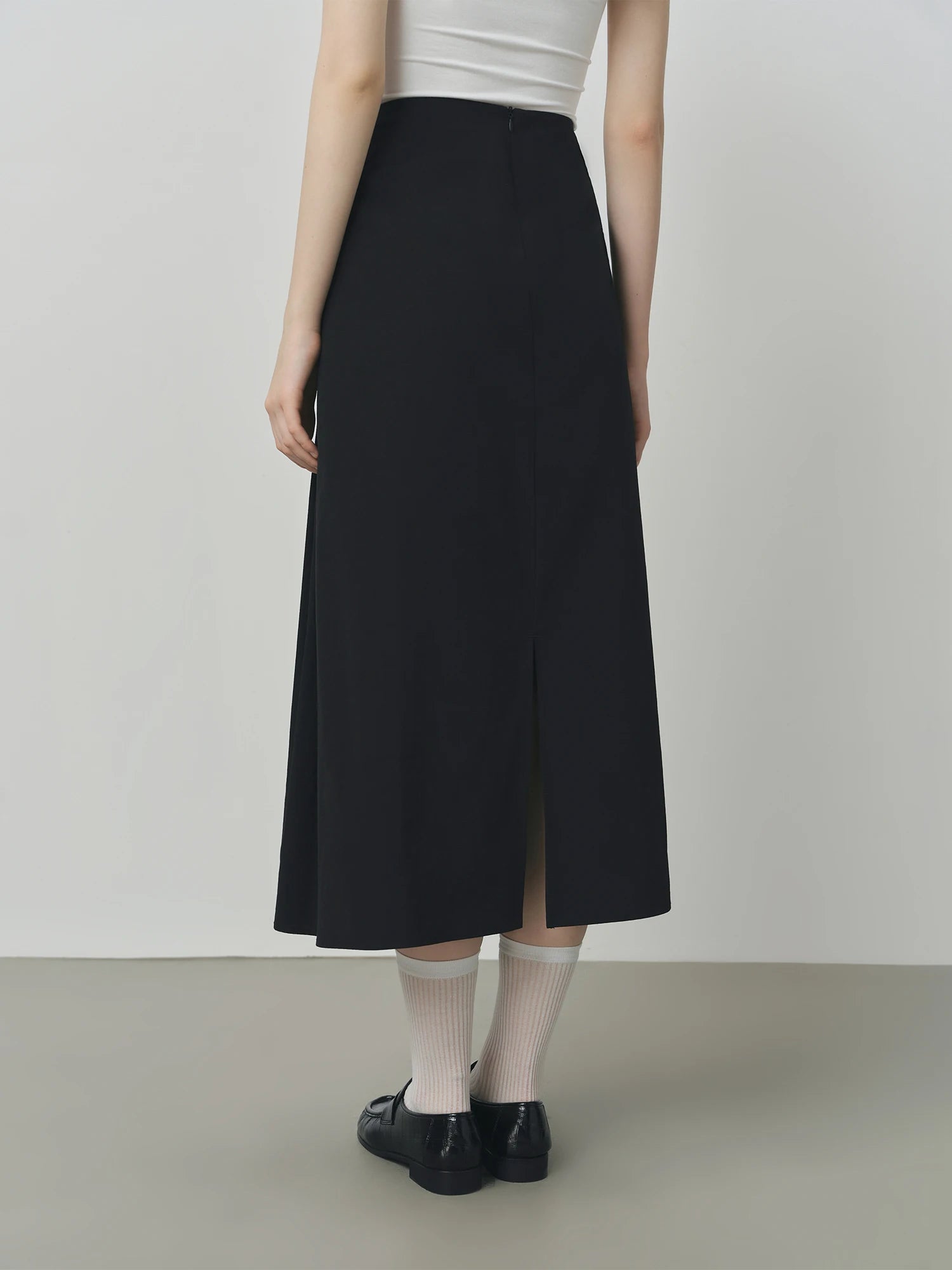 FSLE 2025 Women's High Waist A-Line Skirt - Irregular Hem Office Elegant Long Midi Autumn Textured Design with Loose Fit