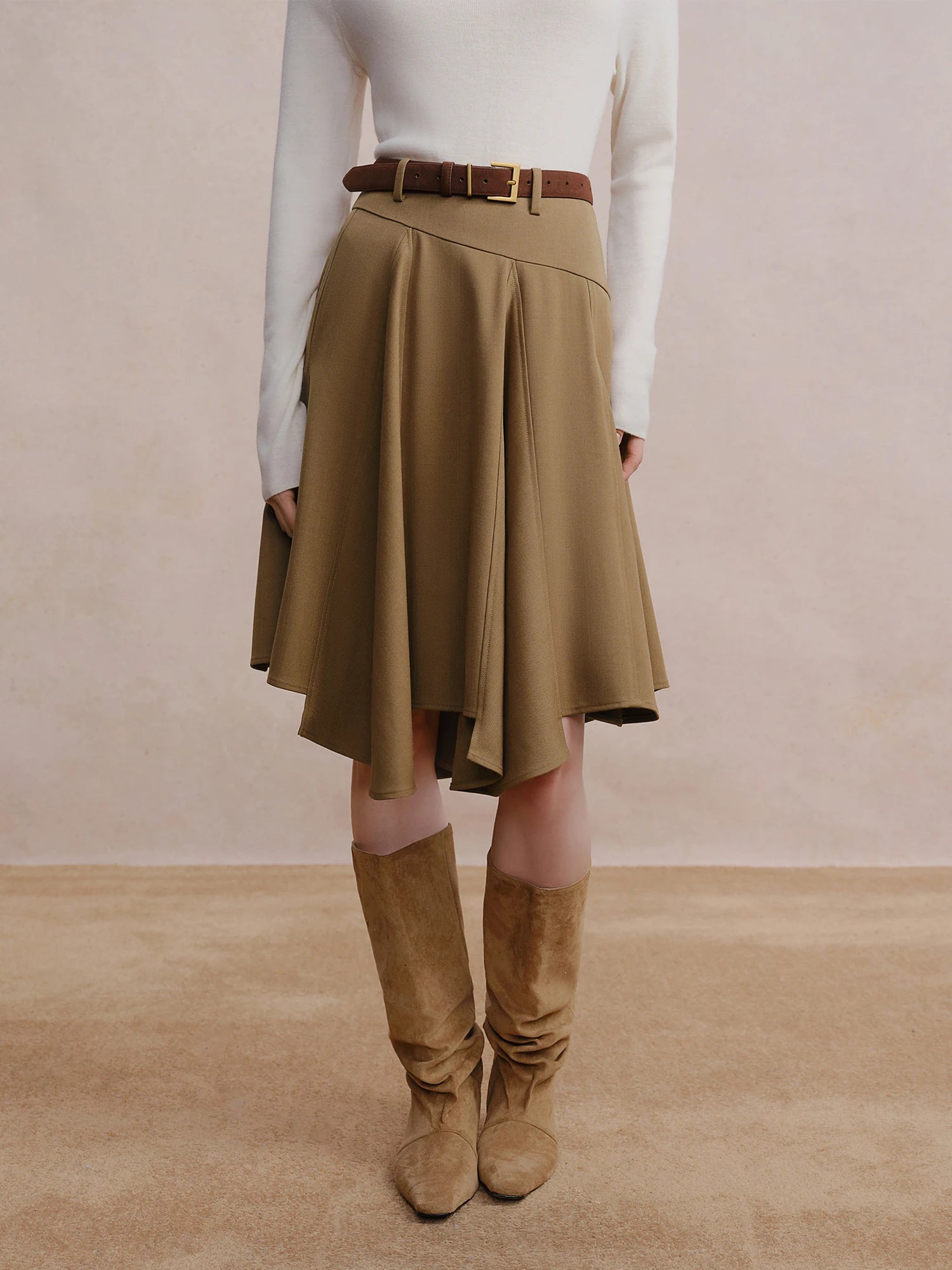 Irregular A-line Skirt 2025 Winter Skirt Women Vintage American Style Plaid Streetwear Leisure Mid-length Y2k