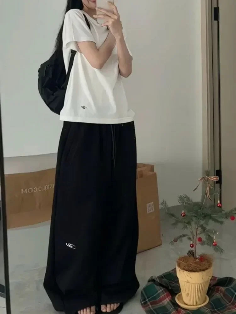 HOUZHOU Y2k Vintage Woman Baggy Sweatpants Joggers Oversized Korean Fashion Sports Pants Harajuku Streetwear Gyaru Kpop Trousers