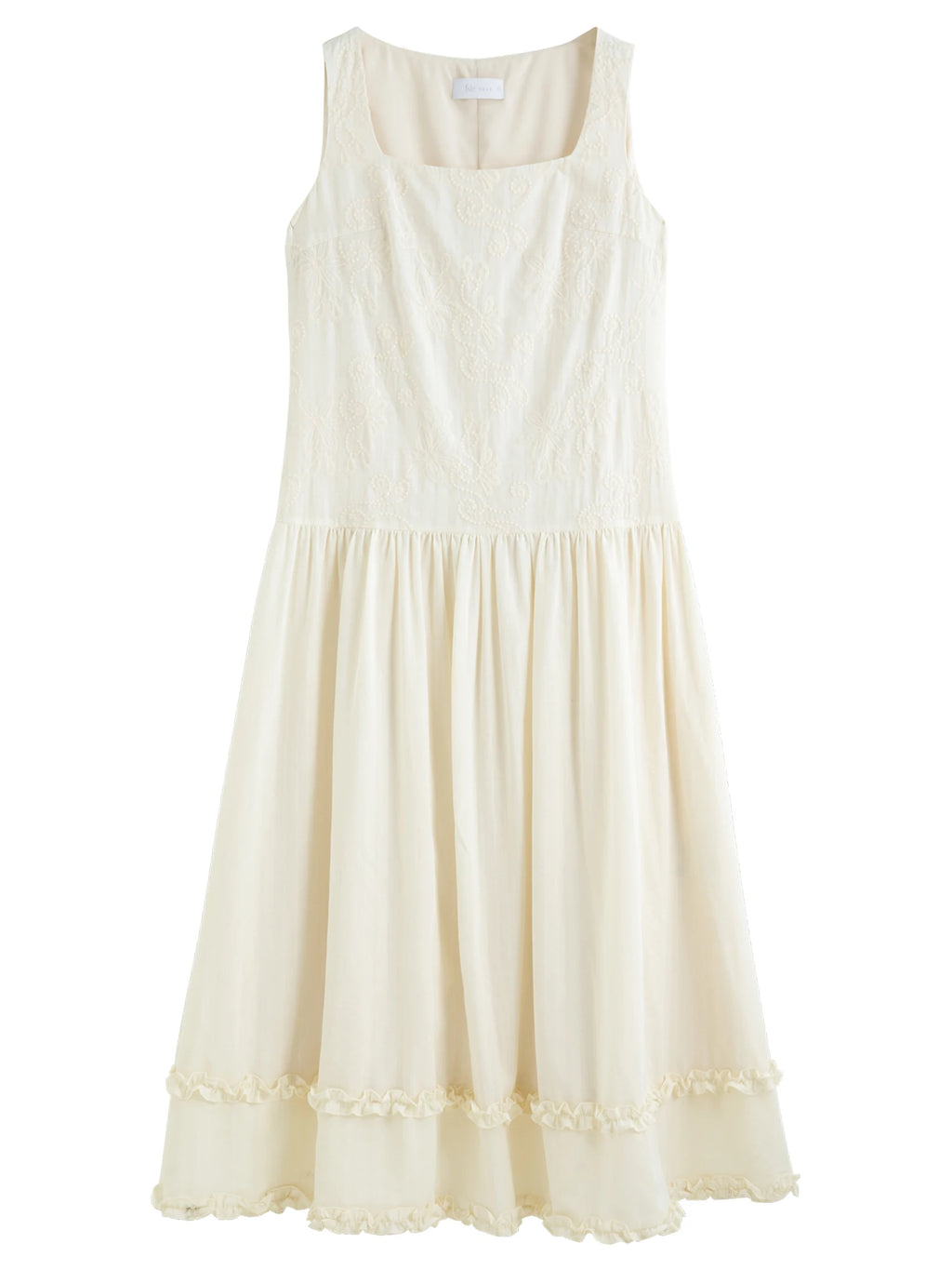 FSLE Elegant Sleeveless Square-neckline Embroidered Dress Women's Body-shaping Slimming New Summer 2025 Dresses