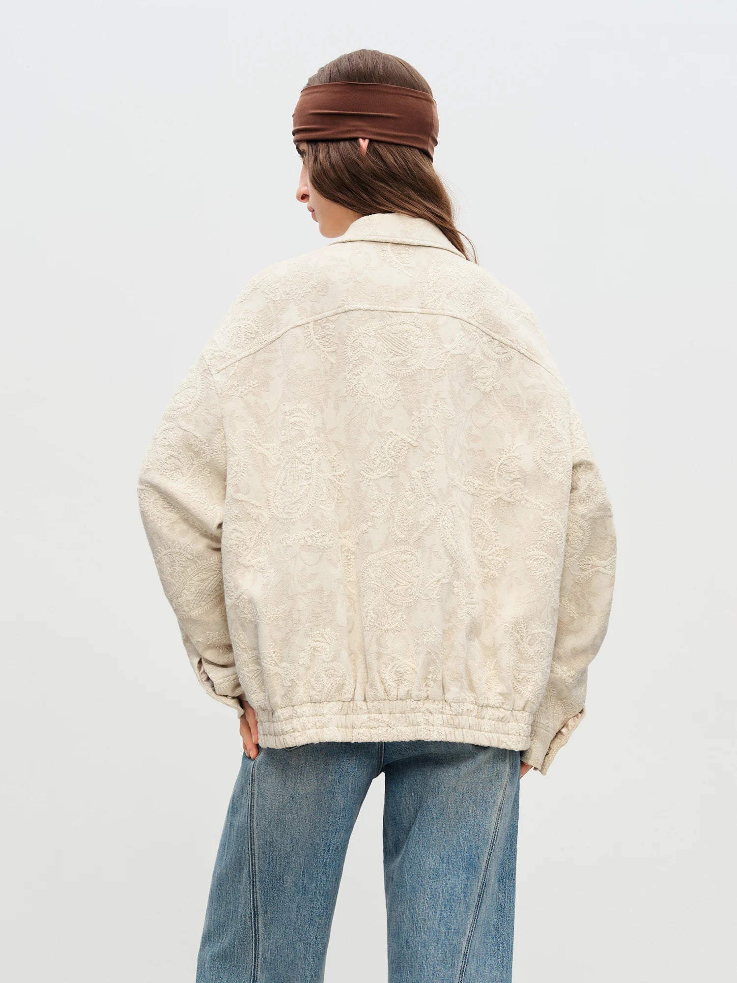 FSLE【Premium Series】 Retro Cashew Flower Casual Jacket Linen Coat Women 2025 Autumn