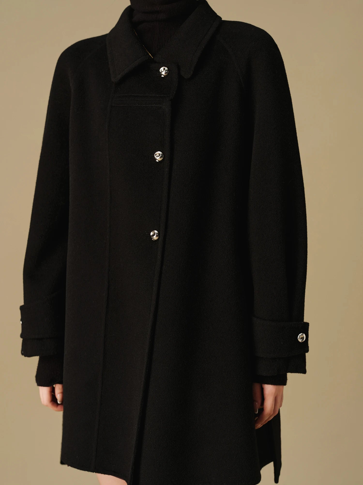 DUSHU Women's Single Breasted Coat 2024 Winter New Product Fashion Elegant Temperament Woolen Coat for Women 24DS84125