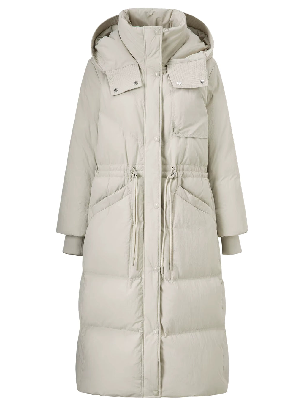 2025 Plus Women's Long Puffer Coat Hooded Belted Waist Down Jacket Slim Fit Winter Warm Thermal Parka Trench Overcoat