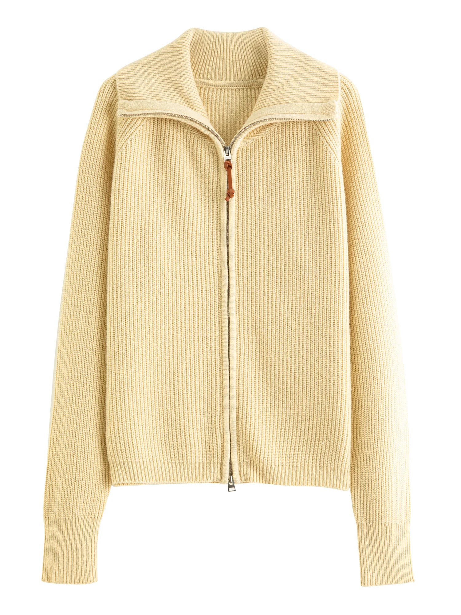 FSLE Women Relaxed Fit Oversized Wool Blend Knit Cardigan Coat Fall Winter 2025 New Style Zipper Front Outerwear Top for Casual