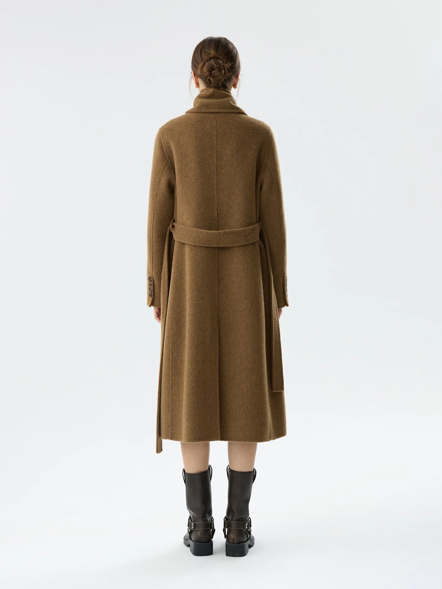 FSLE Office Lady Double Sided Wool Coat Women's Autumn Winter 2024 New High-end Woolen Coat Casual Loose Coats 24FS14435