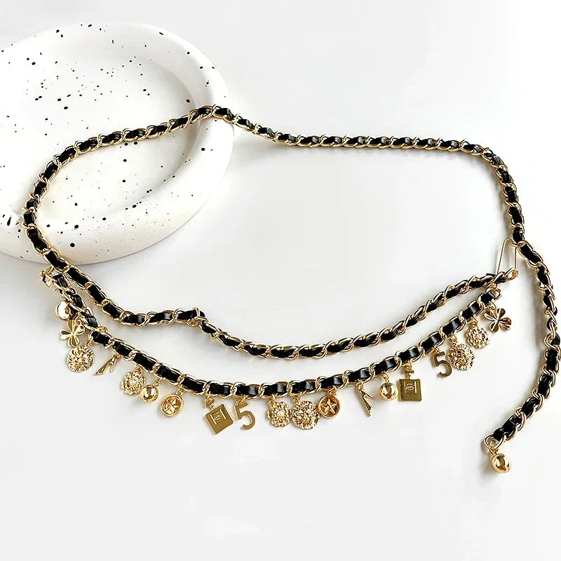 Bohemia Style Multi-layer Tassel Chain Belts for Dress Jean Skirt Leather cc waistbelts