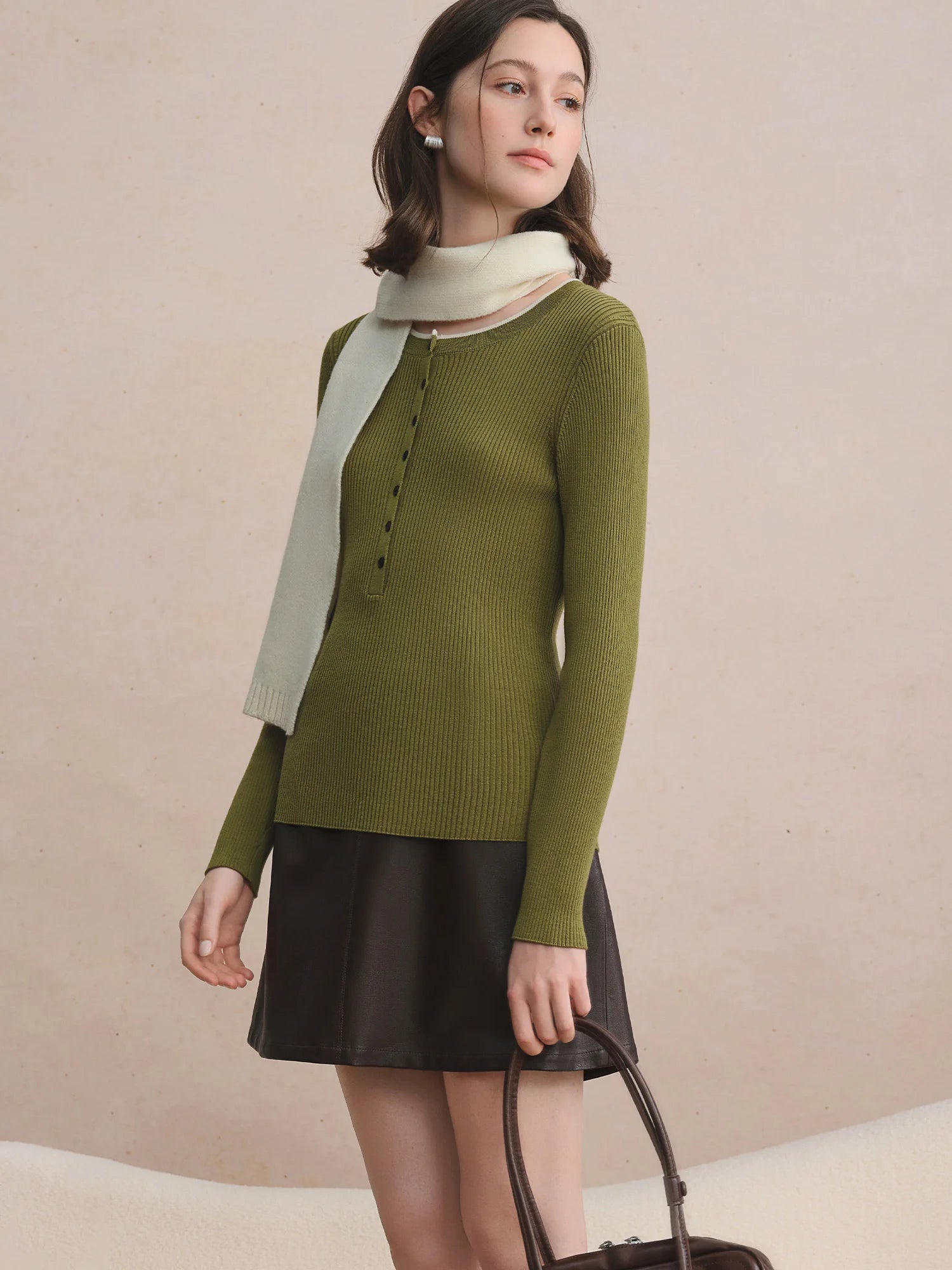 DUSHU Plus Size Women Ribbed Knit Sweater 100% Merino Wool Slimming Casual Pullover Various Colors Fall Winter 2025 New Arrival