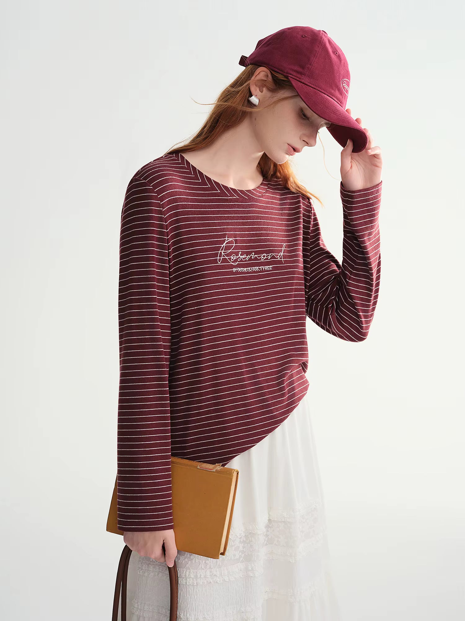Letter Embroidery T-Shirt Women 2025 Autumn Winter Vintage American Style Long Sleeve Top Casual Streetwear Basic Tee