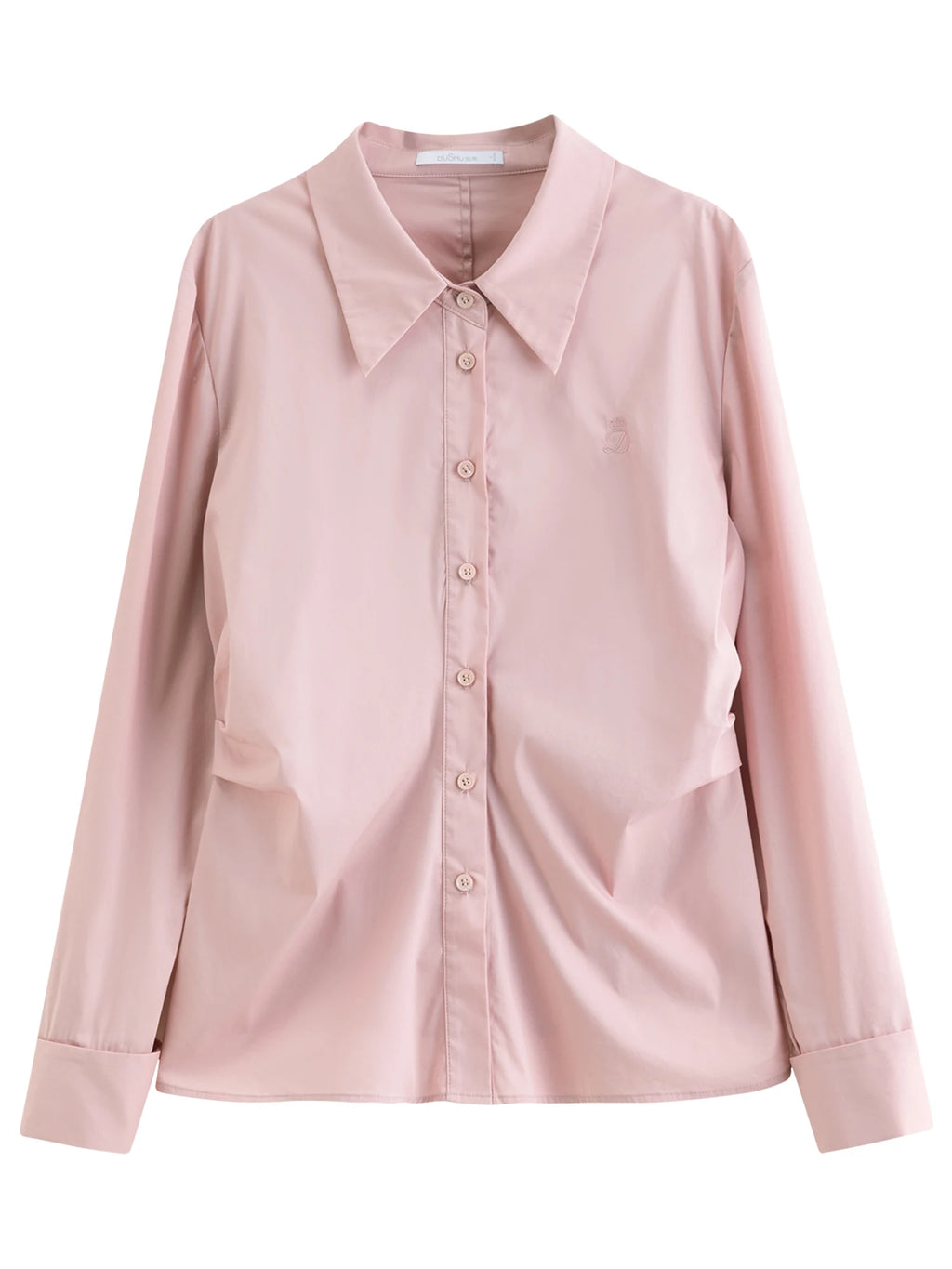 DUSHU Pleated Tie Waist Tricolor Shirt 2025 Autumn New Shirt Slim Tops A-line Skirts Women Suits