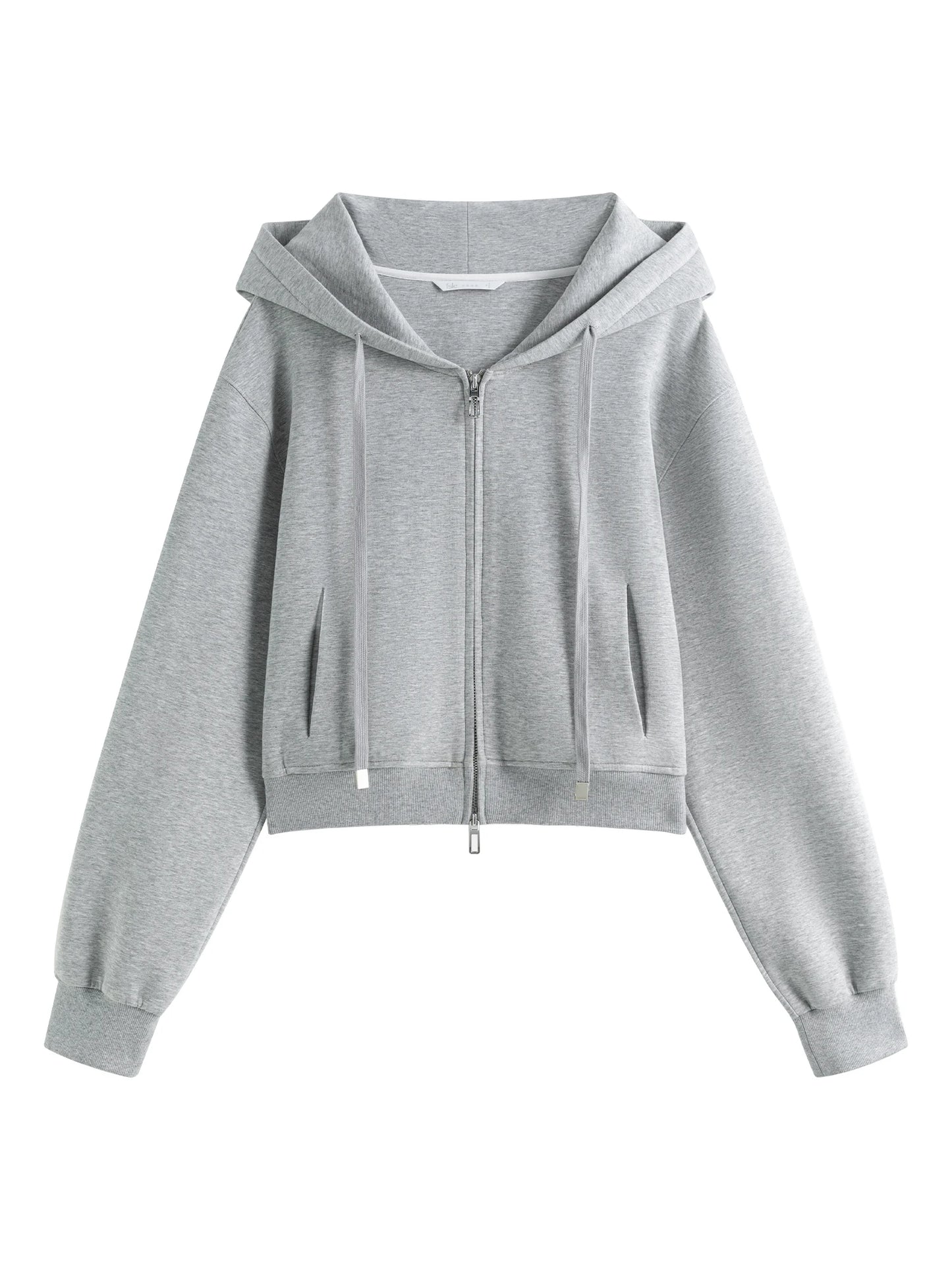 FSLE Women Hoodies Sets Grey Casual Short Cotton Hooded Coats Elastic Mini Skirts Winter New Skirt Sets 24FS14483+24FS14484