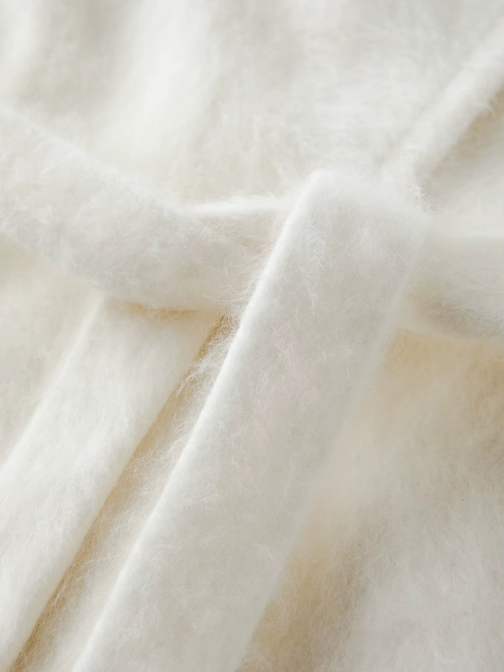 【Premium Series】Women's Brushed Cashmere Short Coat with Asymmetric Placket Stand Collar - Winter Warm Overcoat for Daily