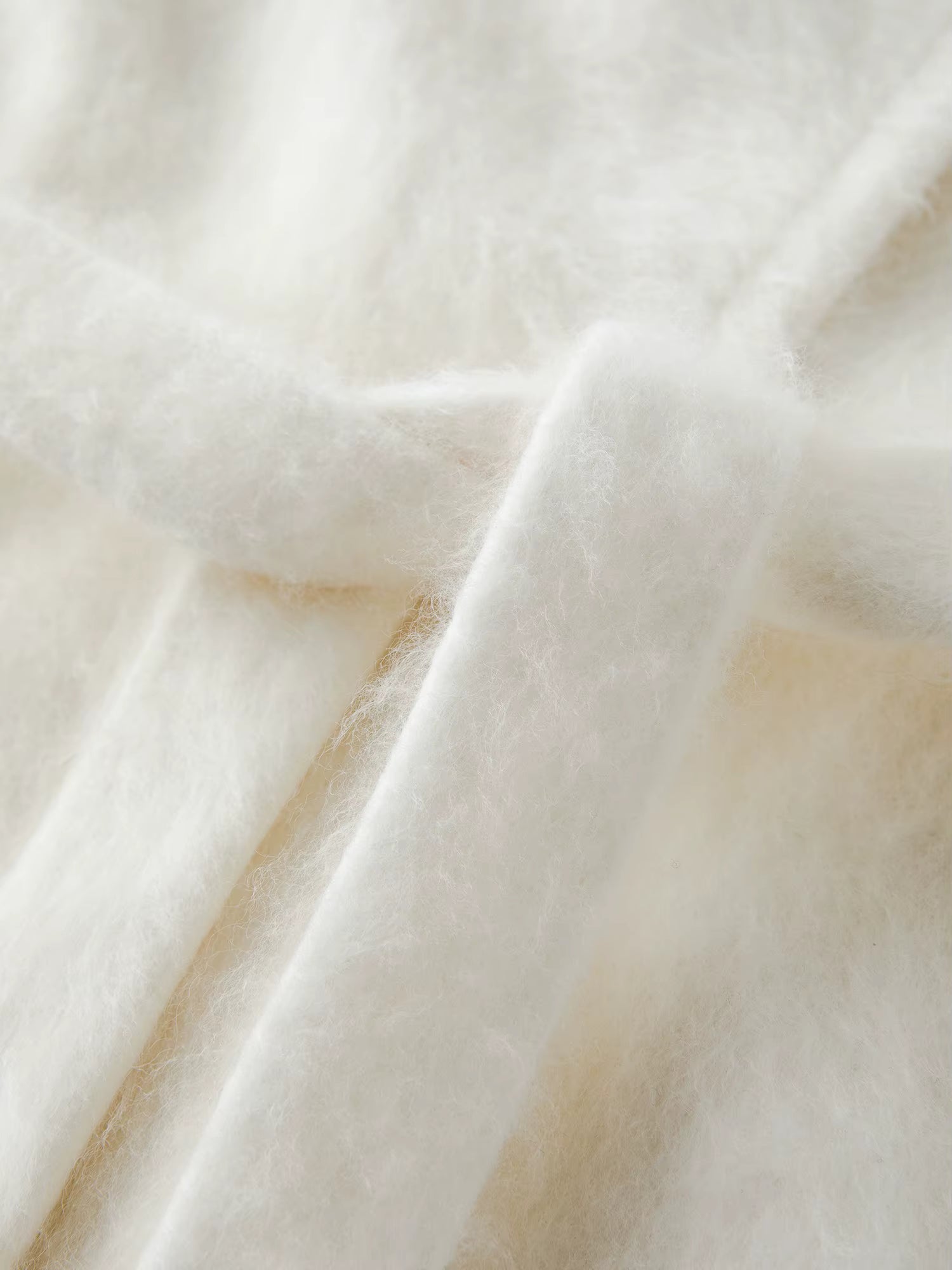 【Premium Series】Women's Brushed Cashmere Short Coat with Asymmetric Placket Stand Collar - Winter Warm Overcoat for Daily