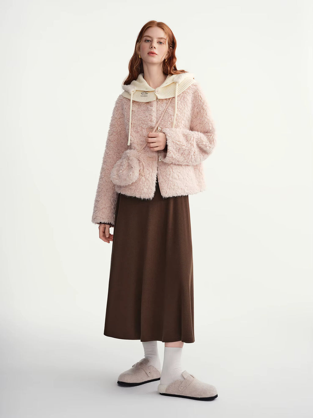 2025 Winter Women's Soft Faux Shearling Short Jacket Eco-Friendly Cropped Coat Vegan Leather Trench Vintage Outerwear