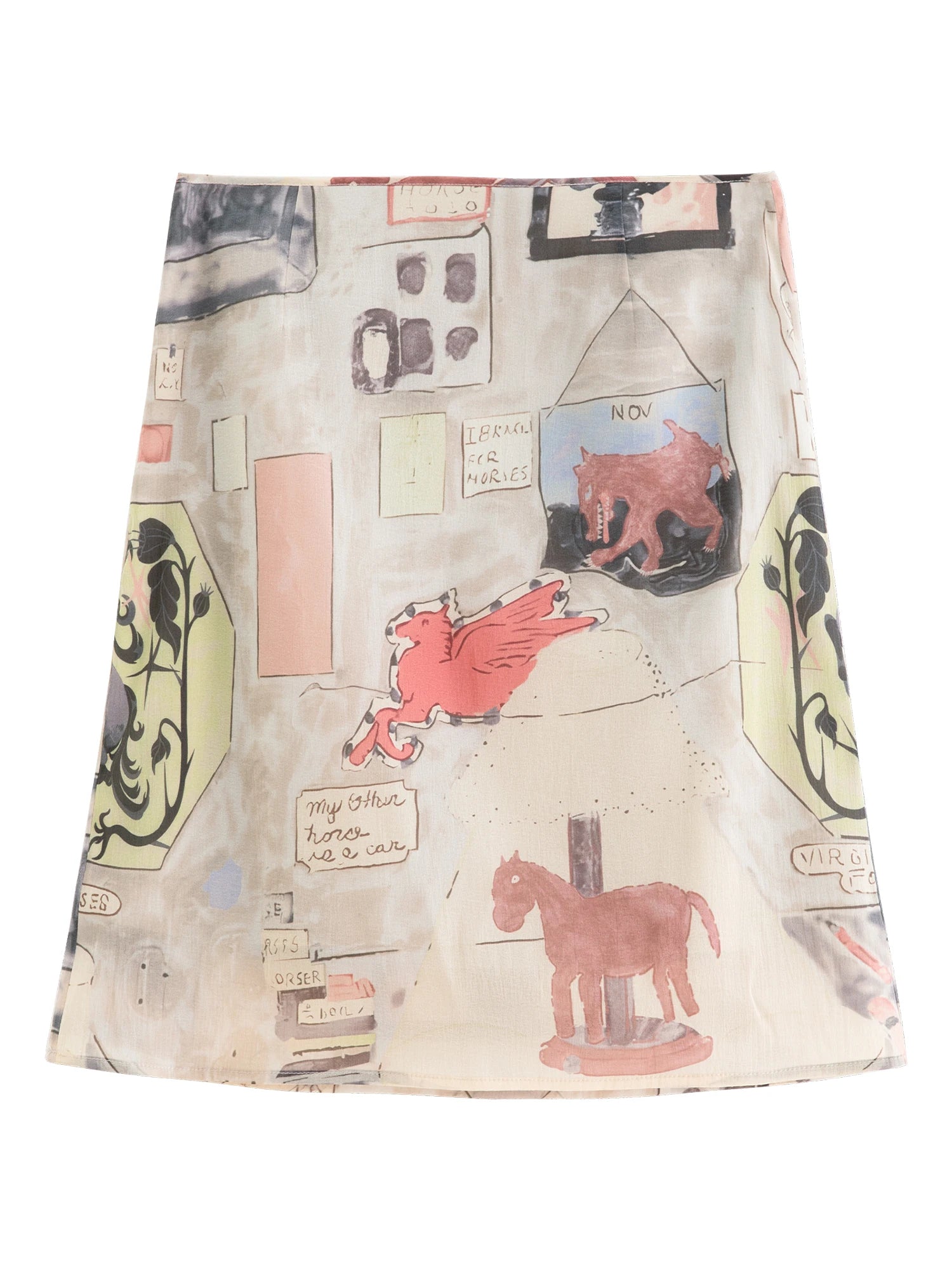 FSLE 【Premium Series】Artistic Design Vintage Print Low Waist Short Skirt 2025 Autumn New Arrival Skirts
