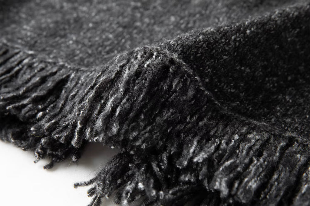 【Premium Series】Autumn Winter V-Neck Knitwear Women Yarn Dyed Cardigan Midi Skirt Two Piece Set Oversize Comfy with Scarf