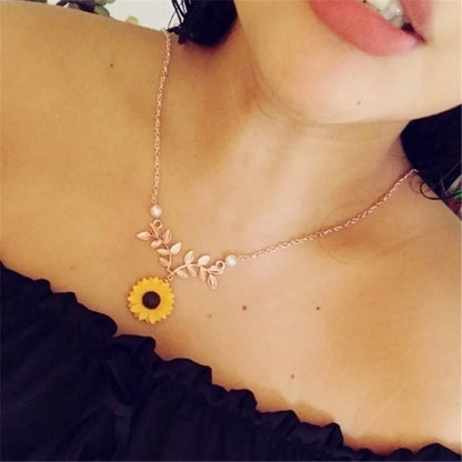 5pcs/lot Jewellery Set Women Sunflower Accessories Set Necklace/Earrings/Ring/Bracelet  Jewelry Sets for Women Girls Gifts