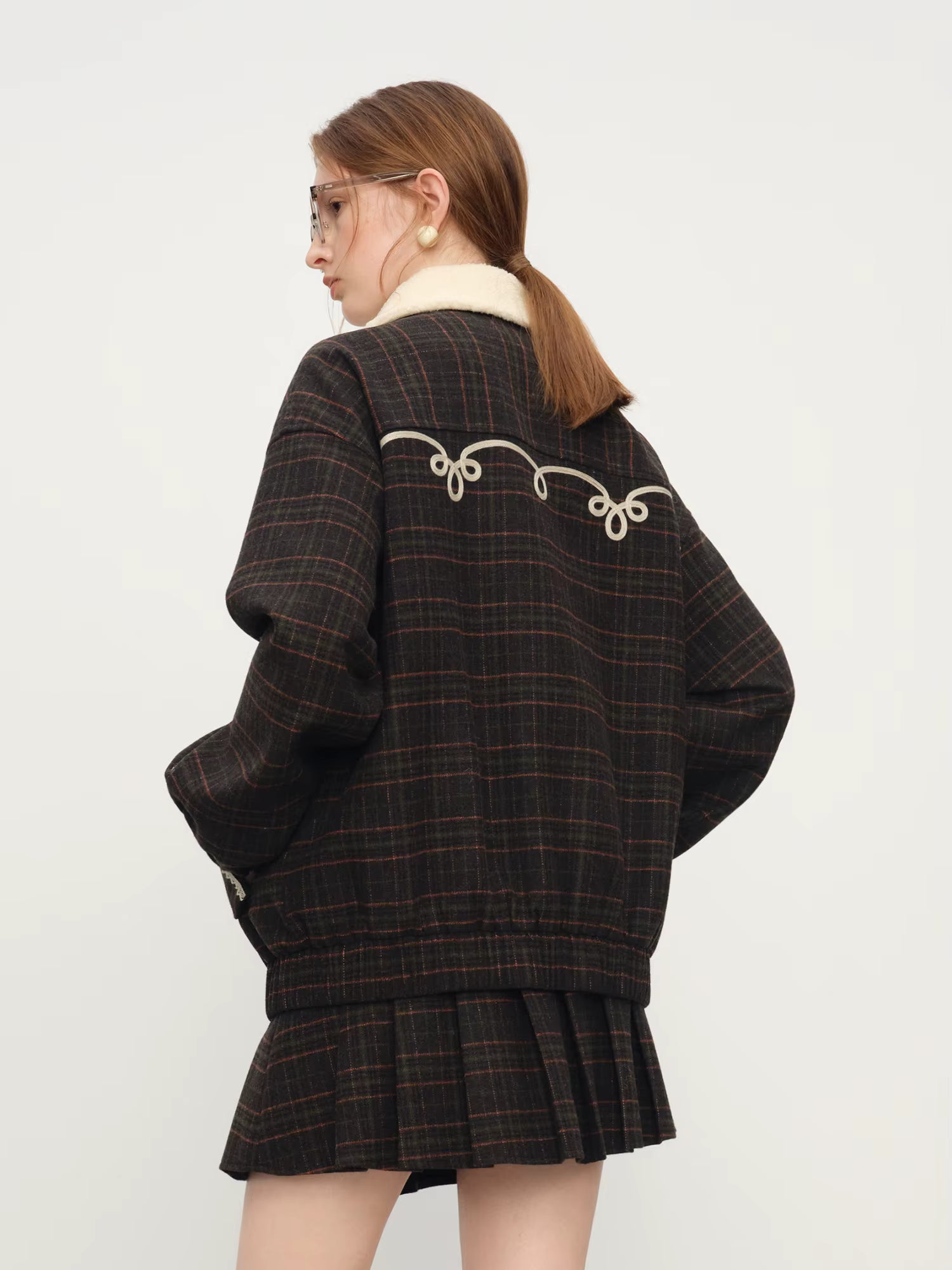 Stylish Detachable Sheepskin Collar Short Coat & Skirt Set for Women Winter 2025 New Arrival Jacket Coat and Skirts