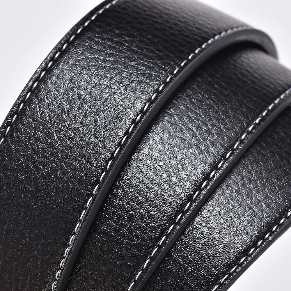 LUCKACE Design Belt For Men Fashion Women Luxury Letter Smooth Buckle Belts Alloy V Buckle Belts Leather Belts Gifts Waist