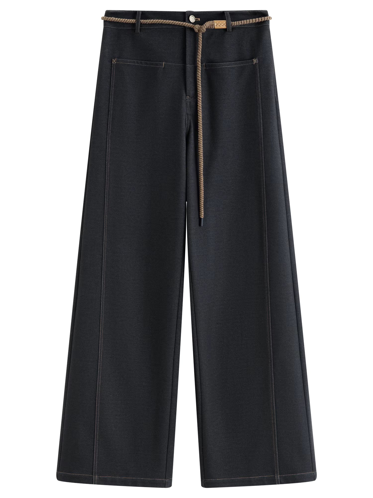 【Premium Series】Original Color Straight Wide-leg Brushed Jeans for Women Winter 2025 New Style Ins Simple Design All-match