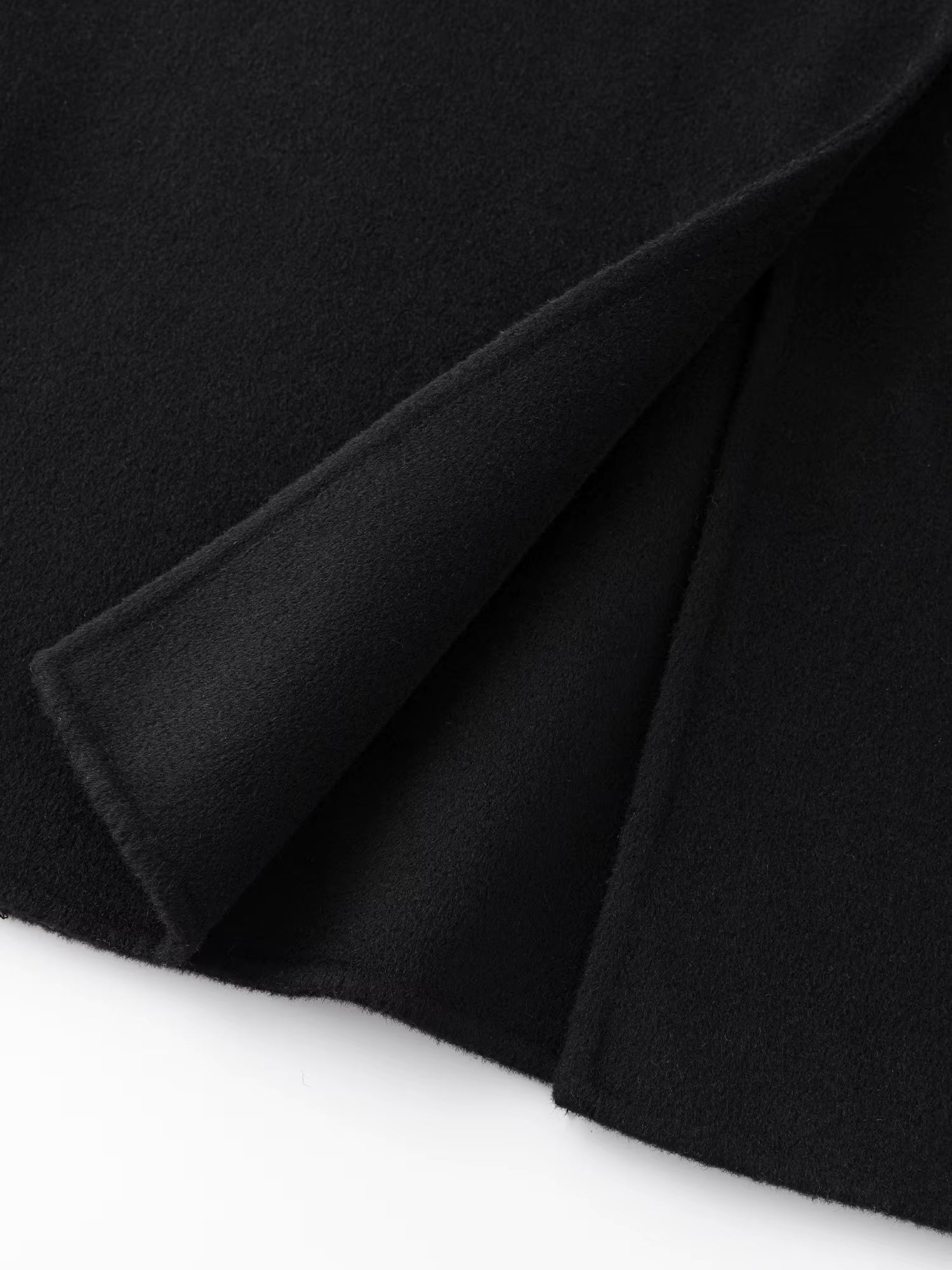 Elegant Sets Women Winter Cropped Black Coats Skirt Suit Peter Pan Collar Woolen Jacket Age-reducing Temperament French