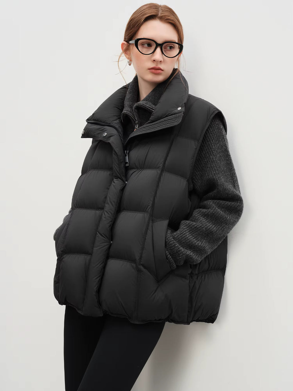 Winter 2025 Women's Korean Style Stand Collar Puffer Vest - Lightweight Down-Free Design Oversized Cloud-Like Fit Casual