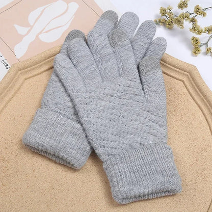 Womens Cashmere Knitted Winter Gloves Women Autumn Winter Warm Thick Touch Screen Skiing Outdoor Cycling Glove